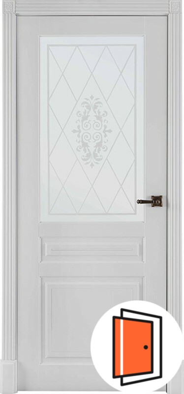 Дверь межкомнатная Турин эмаль белая остекленная