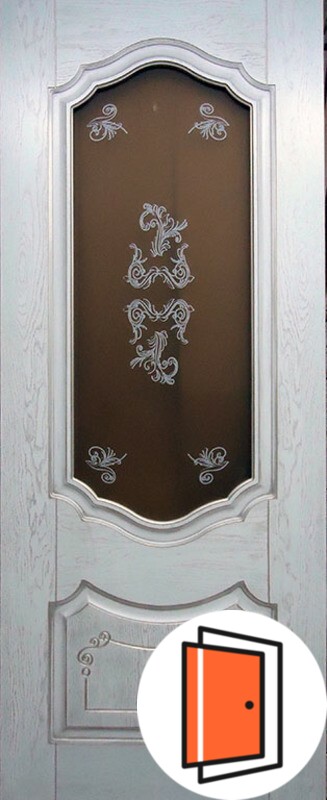 Дверь межкомнатная Флоренция 1 эмаль белая остекленная