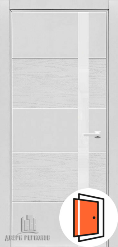 Дверь межкомнатная S1 Белое стекло эко белая эмаль