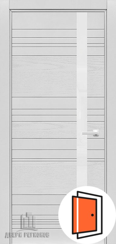 Дверь межкомнатная S3 Белое стекло эко белая эмаль