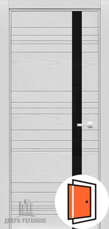 Дверь межкомнатная S3 Черное стекло эко белая эмаль
