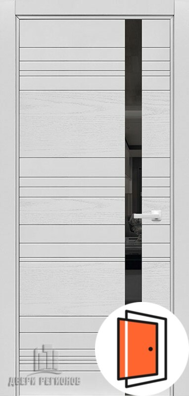Дверь межкомнатная S3 Зеркало графит эко белая эмаль
