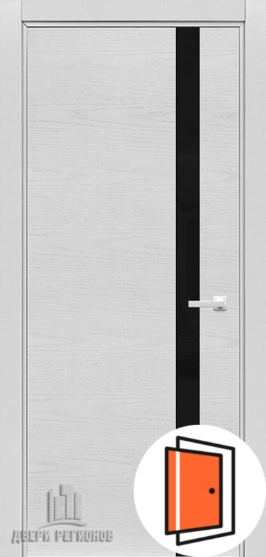 Дверь межкомнатная S5 Черное стекло эко белая эмаль