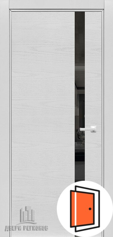 Дверь межкомнатная S5 Зеркало графит эко белая эмаль