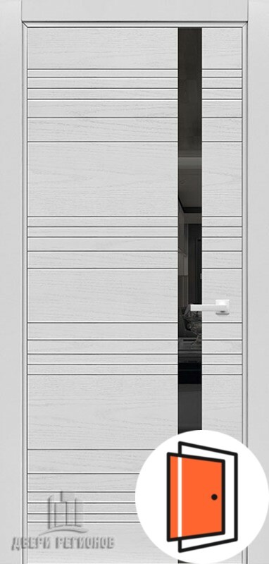 Дверь межкомнатная S8 Зеркало графит эко белая эмаль зеркало графит