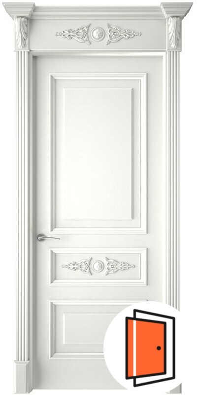 Дверь межкомнатная Кардинал (Лепнина) эмаль белая