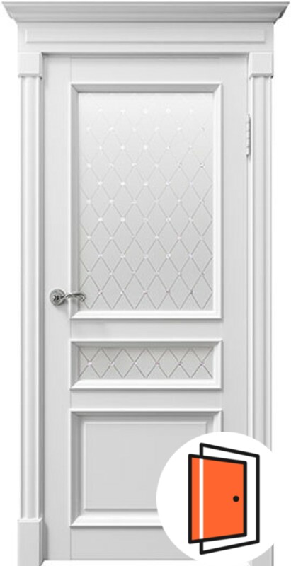 Дверь межкомнатная  Римини (Rimini) 80003 белый серена остекленная