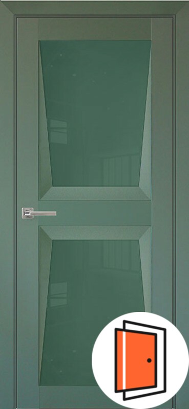 Дверь межкомнатная Перфекто (Perfecto) 103 зеленый бархат остекленная