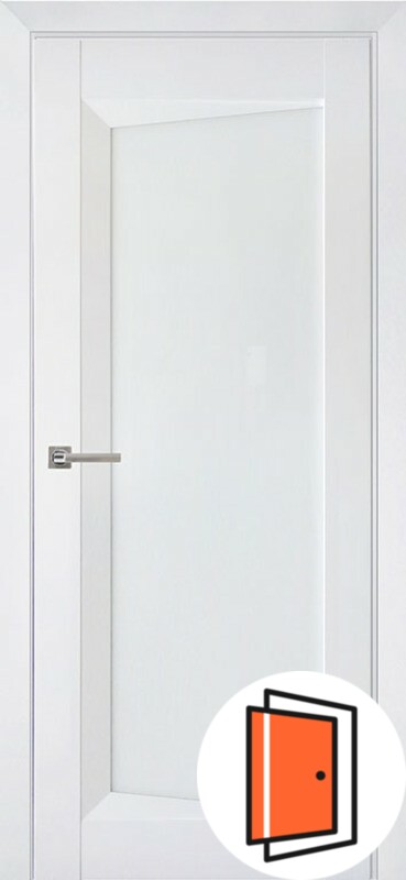 Дверь межкомнатная Перфекто (Perfecto) 105 белый бархат остекленная