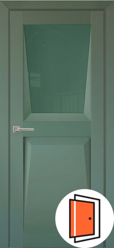 Дверь межкомнатная Перфекто (Perfecto) 107 зеленый бархат остекленная