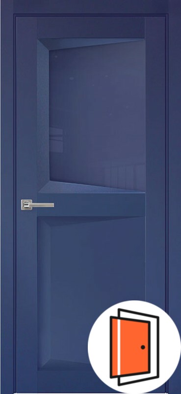 Дверь межкомнатная Перфекто (Perfecto) 109 синий бархат остекленная
