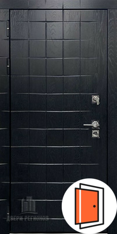 Дверь входная взломостойкая Сенатор ПЛЮС ALBERO BLACK, цвет альберо блэк рисунок грань, панель - lana (лана) цвет белый снег soft