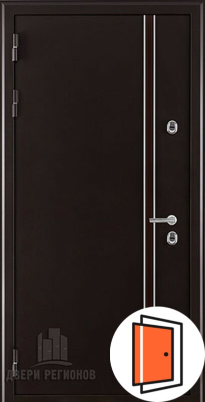 Дверь входная уличная Норд 2, цвет коричневый муар, панель - стандарт цвет венге