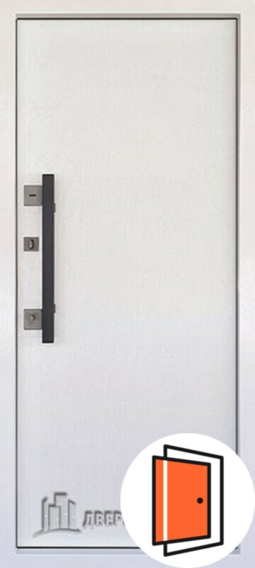 Дверь входная уличная Nord New (Норд Нью), цвет Муар Меланж, панель - Норд new цвет Меламин белый