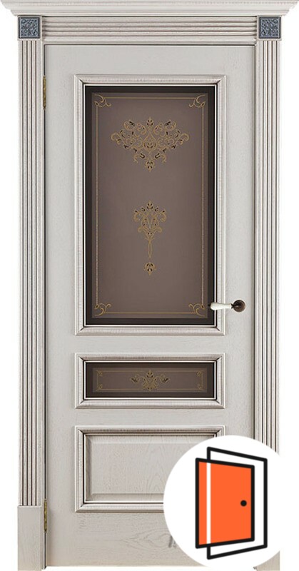 Дверь межкомнатная Вена Кристалл 2 нефрит остекленная