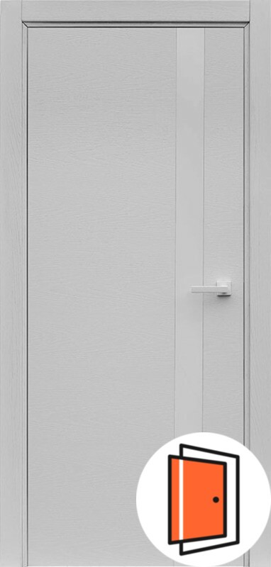 Дверь межкомнатная Uno chiaro patina argento (ral 9003) остекленная