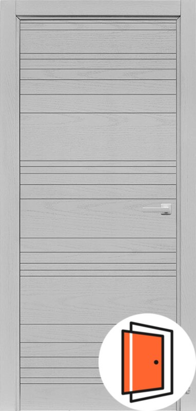 Дверь межкомнатная Linea chiaro patina argento (ral 9003) глухая