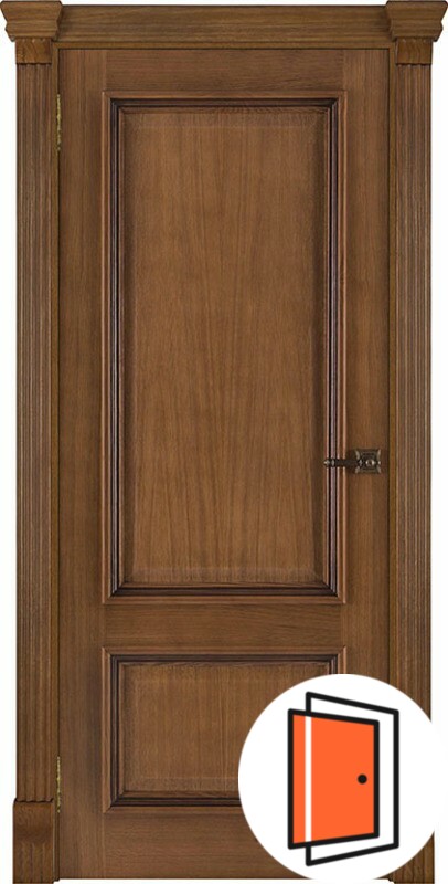 Дверь межкомнатная Корсика (широкий фигурный багет) дуб patina antico глухая