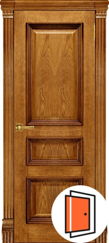 Дверь межкомнатная Барселона (широкий фигурный багет) дуб patina antico глухая