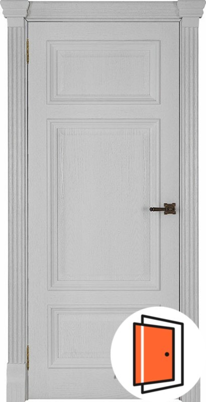 Дверь межкомнатная Мадрид (широкий фигурный багет) дуб perla глухая