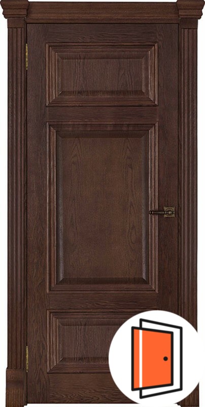 Дверь межкомнатная Мадрид (широкий фигурный багет) дуб brandy глухая