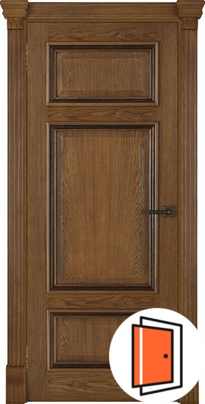 Дверь межкомнатная Мадрид (широкий фигурный багет) дуб patina antico глухая
