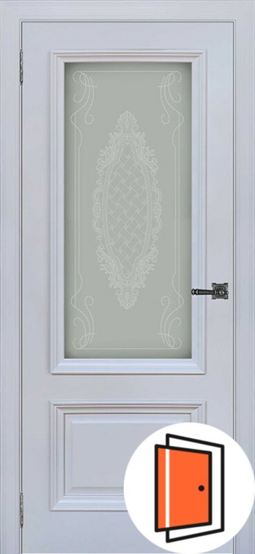 Дверь межкомнатная Неаполь 1 серый шелк (ral 7047) остекленная