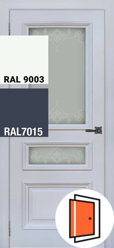 Дверь межкомнатная Неаполь 2 другие цвета: ral-7015, ral-9003 остекленная